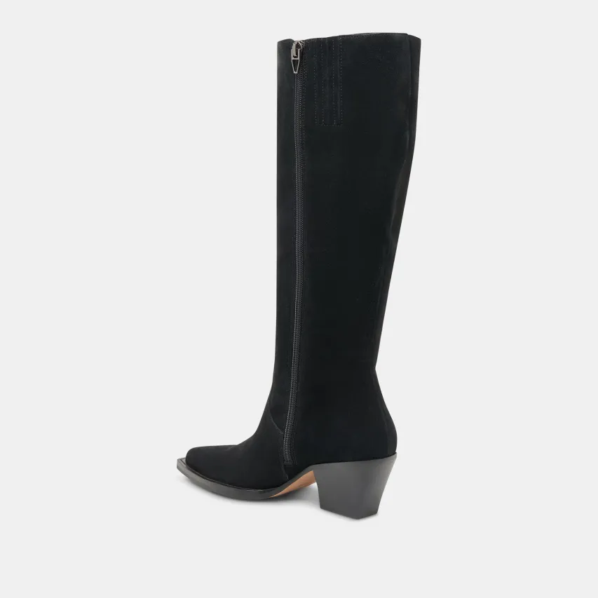 RAJ EXTRA WIDE CALF BOOTS ONYX SUEDE^Dolce Vita Discount