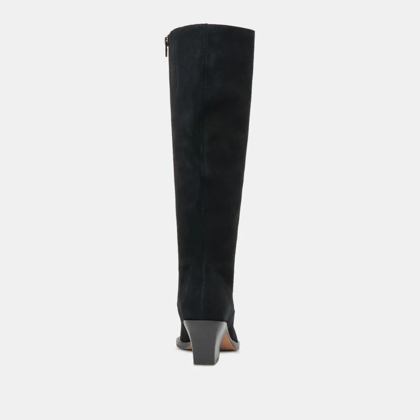 RAJ EXTRA WIDE CALF BOOTS ONYX SUEDE^Dolce Vita Discount