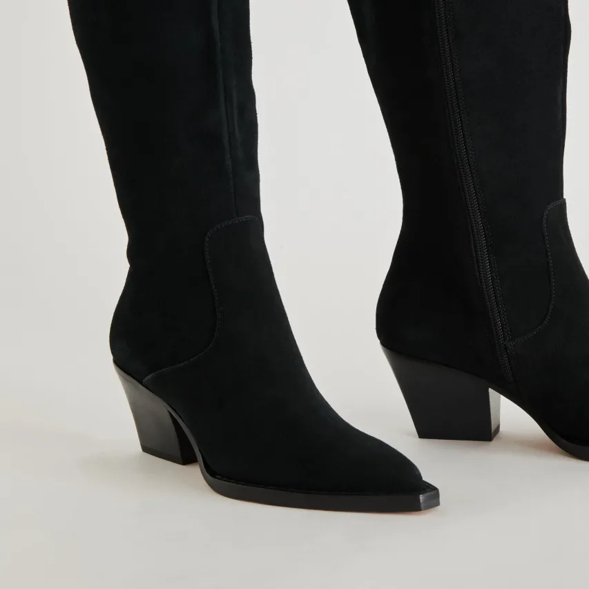RAJ EXTRA WIDE CALF BOOTS ONYX SUEDE^Dolce Vita Discount