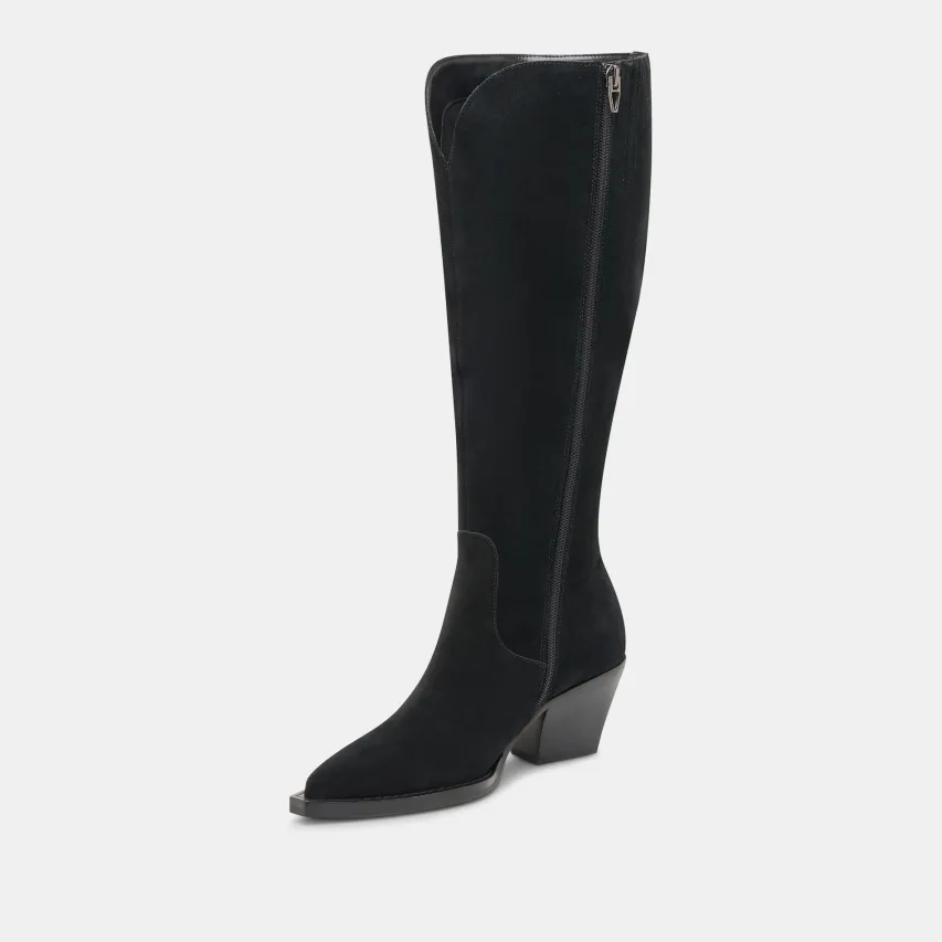 RAJ EXTRA WIDE CALF BOOTS ONYX SUEDE^Dolce Vita Discount