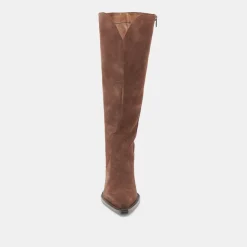 RAJ EXTRA WIDE CALF BOOTS DK BROWN SUEDE^Dolce Vita Clearance