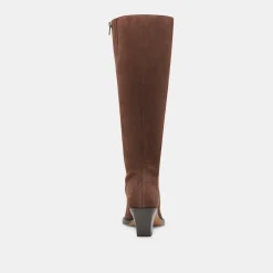 RAJ EXTRA WIDE CALF BOOTS DK BROWN SUEDE^Dolce Vita Clearance