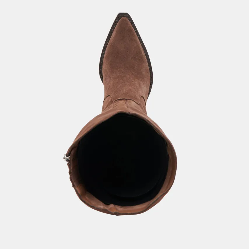 RAJ EXTRA WIDE CALF BOOTS DK BROWN SUEDE^Dolce Vita Clearance