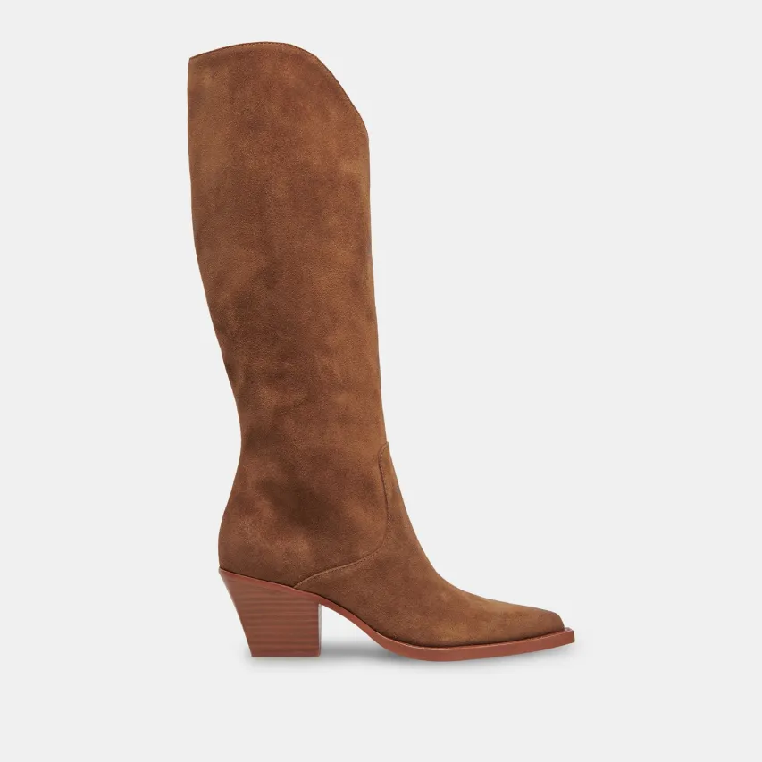 RAJ EXTRA WIDE CALF BOOTS BROWN SUEDE^Dolce Vita Sale