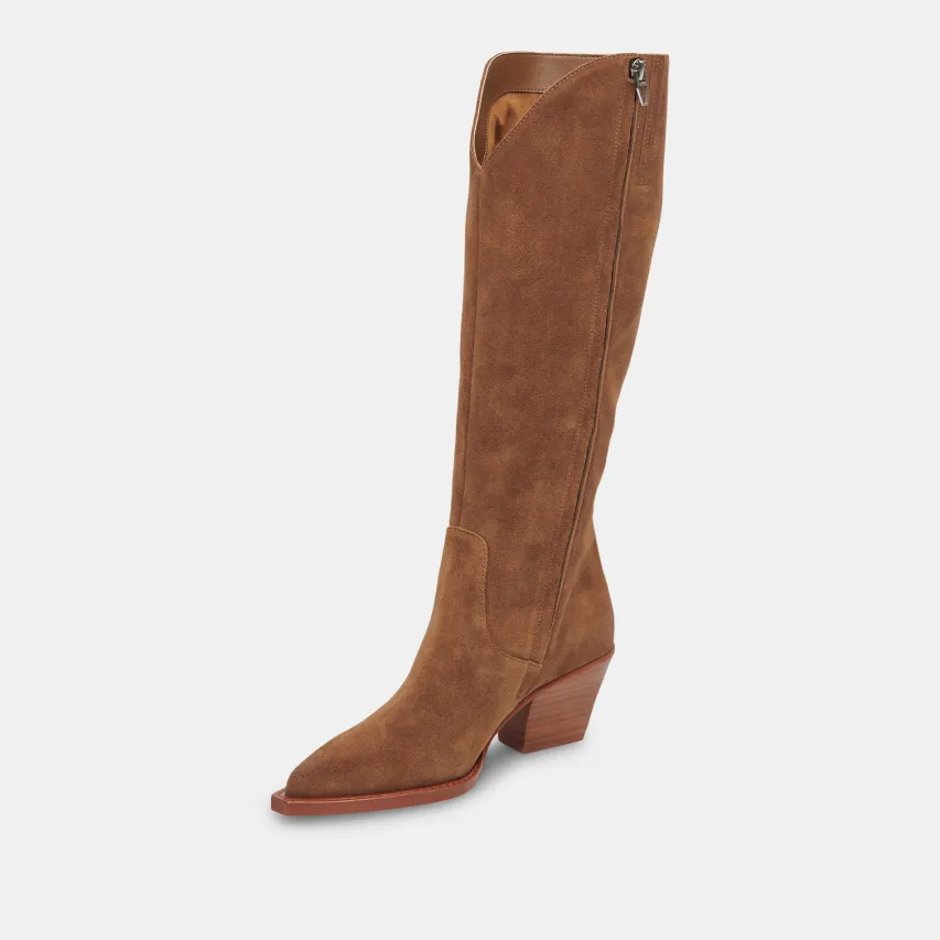 RAJ EXTRA WIDE CALF BOOTS BROWN SUEDE^Dolce Vita Sale