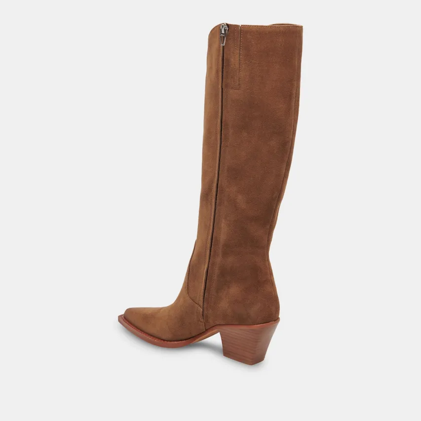 RAJ EXTRA WIDE CALF BOOTS BROWN SUEDE^Dolce Vita Sale