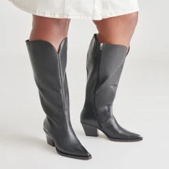 RAJ EXTRA WIDE CALF BOOTS BLACK LEATHER^Dolce Vita Best