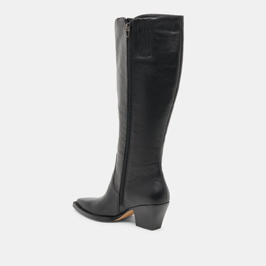 RAJ EXTRA WIDE CALF BOOTS BLACK LEATHER^Dolce Vita Best