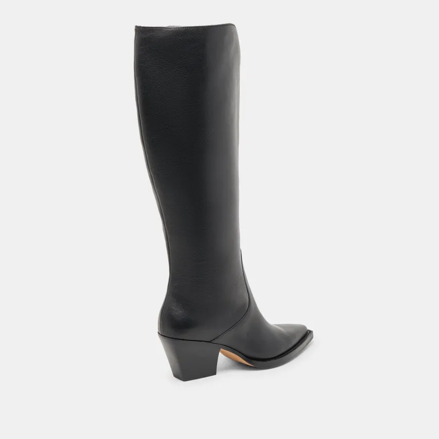 RAJ EXTRA WIDE CALF BOOTS BLACK LEATHER^Dolce Vita Best
