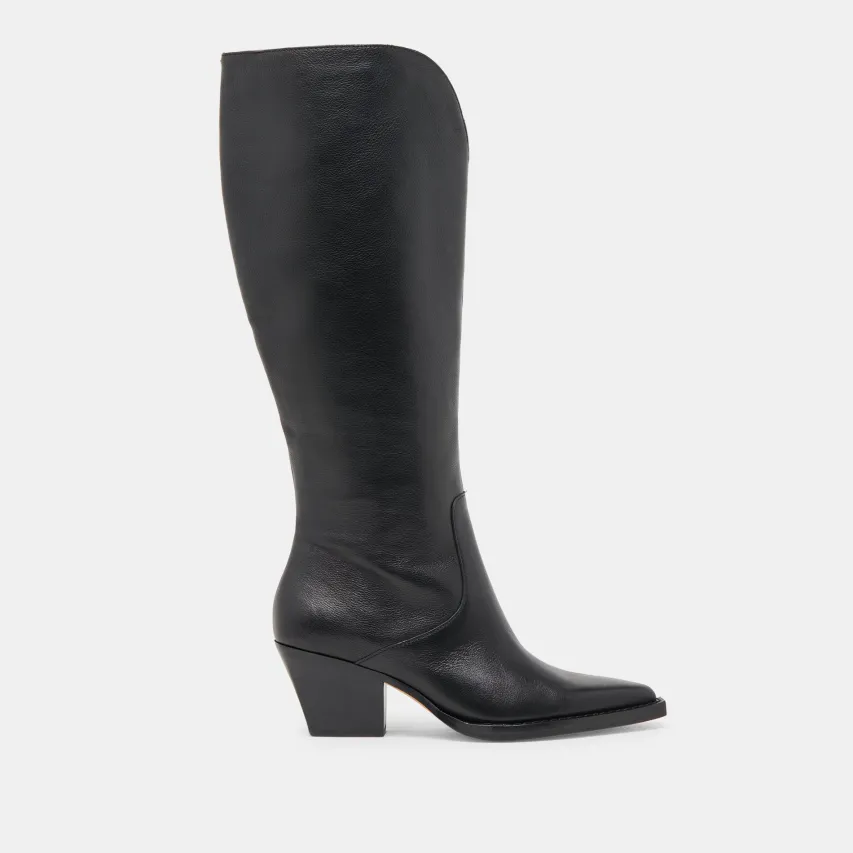 RAJ WIDE CALF BOOTS BLACK LEATHER^Dolce Vita Sale