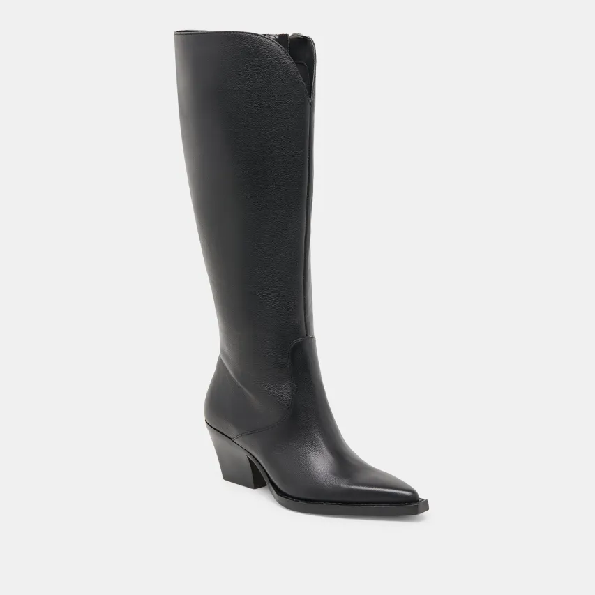 RAJ WIDE CALF BOOTS BLACK LEATHER^Dolce Vita Sale