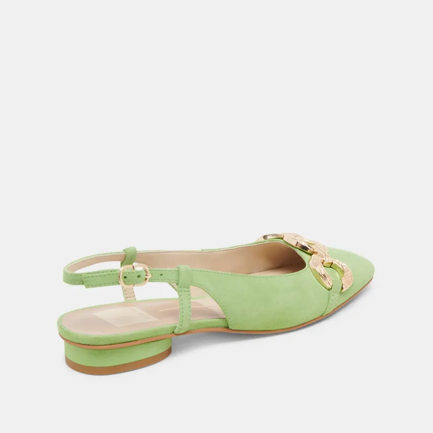 RAMANO FLATS LIME SUEDE^Dolce Vita Online