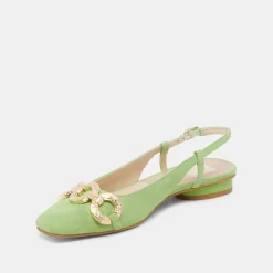 RAMANO FLATS LIME SUEDE^Dolce Vita Online