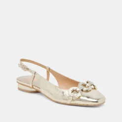 RAMANO FLATS PLATINUM DISTRESSED LEATHER^Dolce Vita Online