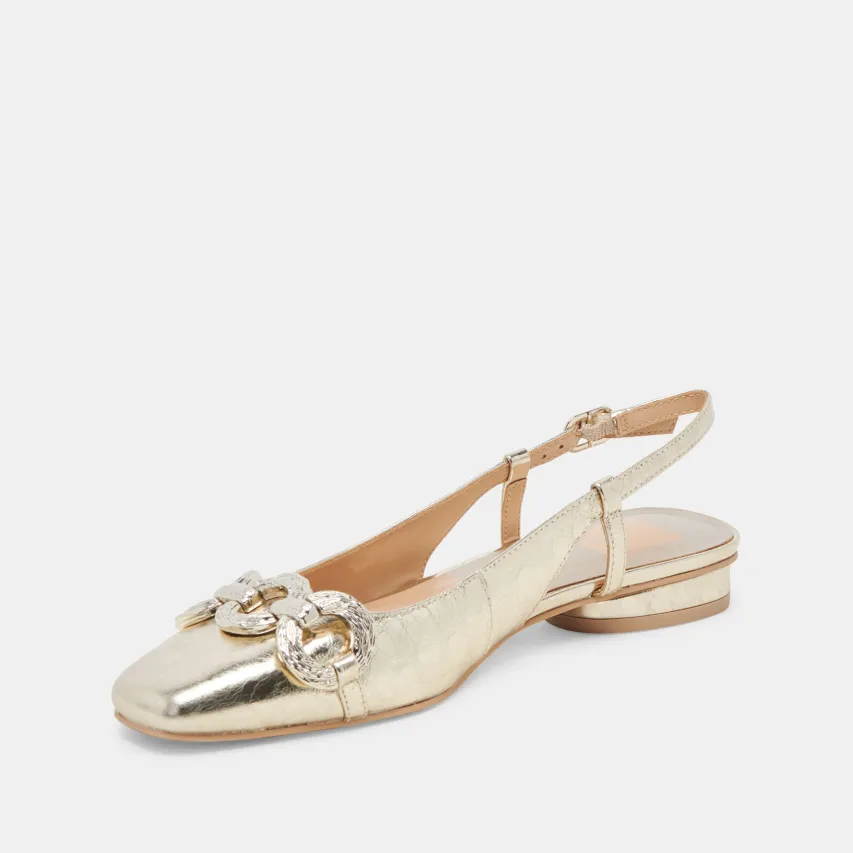 RAMANO FLATS PLATINUM DISTRESSED LEATHER^Dolce Vita Online