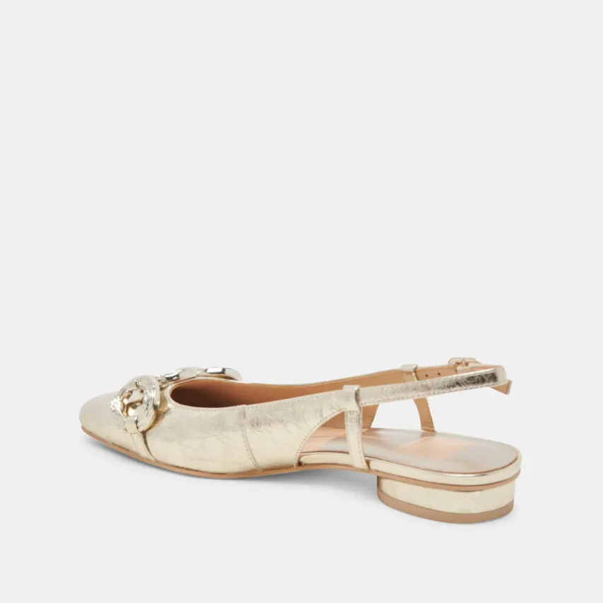 RAMANO FLATS PLATINUM DISTRESSED LEATHER^Dolce Vita Online