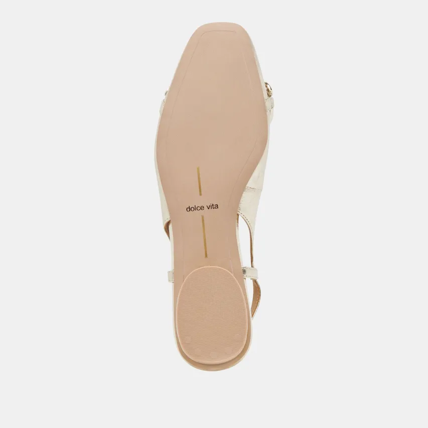RAMANO FLATS PLATINUM DISTRESSED LEATHER^Dolce Vita Online