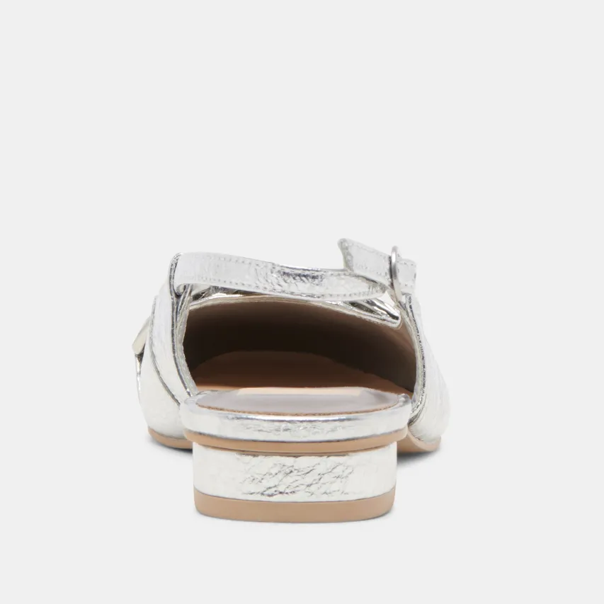 RAMANO FLATS SILVER DISTRESSED LEATHER^Dolce Vita Discount