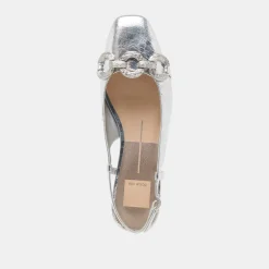 RAMANO FLATS SILVER DISTRESSED LEATHER^Dolce Vita Discount