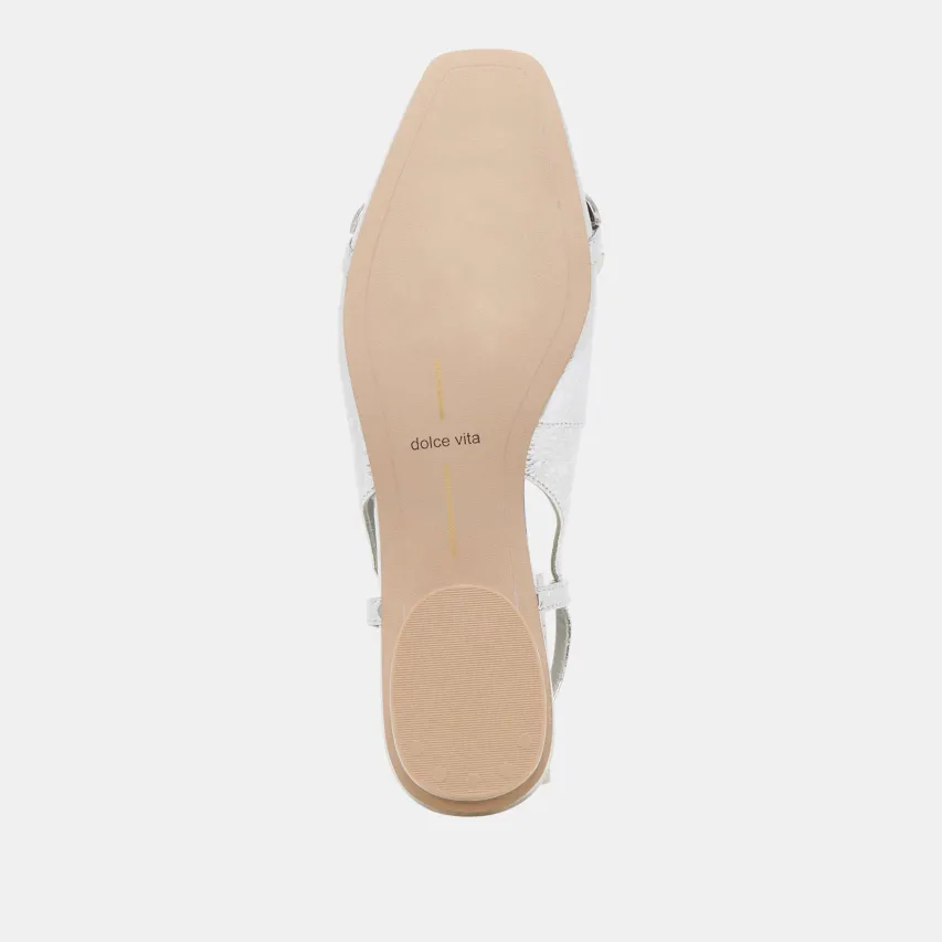 RAMANO FLATS SILVER DISTRESSED LEATHER^Dolce Vita Discount