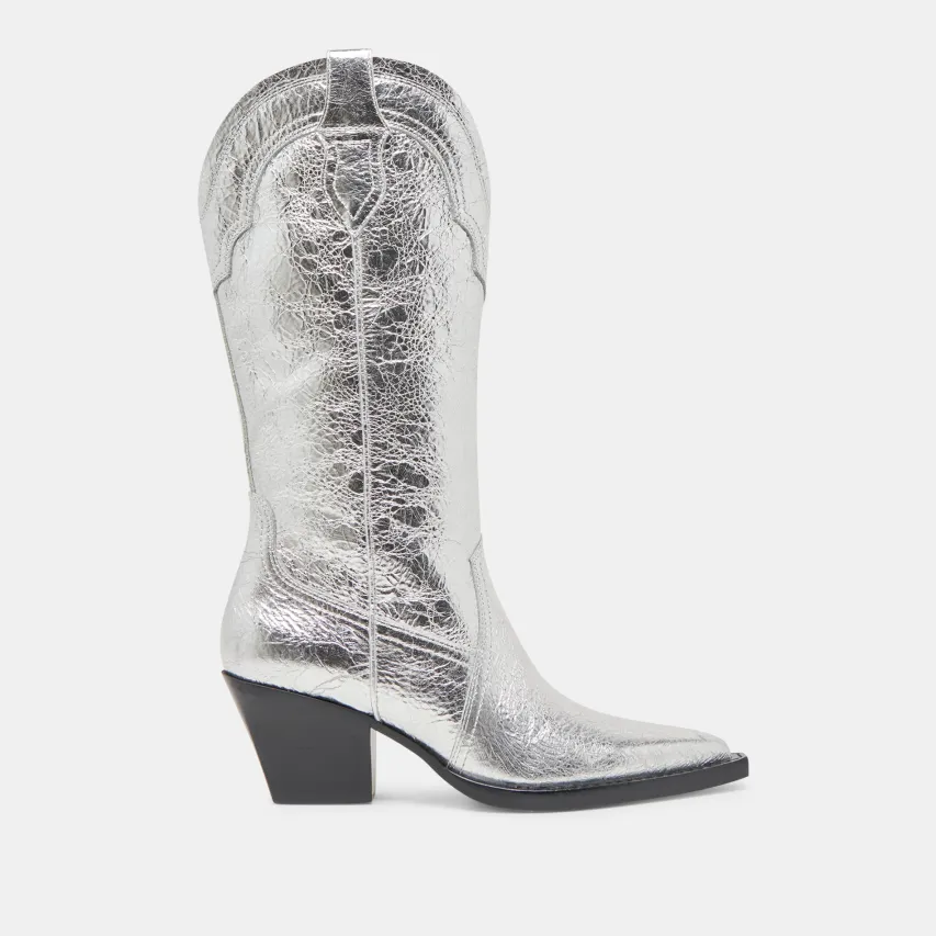 RASIMA BOOTS SILVER DISTRESSED LEATHER^Dolce Vita Discount