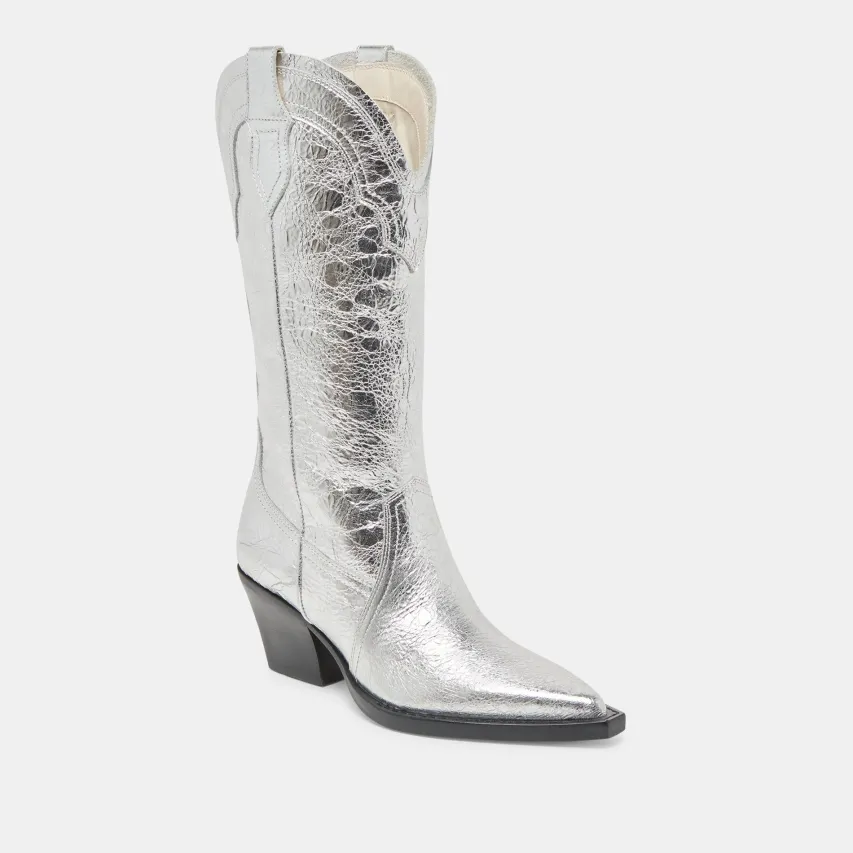 RASIMA BOOTS SILVER DISTRESSED LEATHER^Dolce Vita Discount