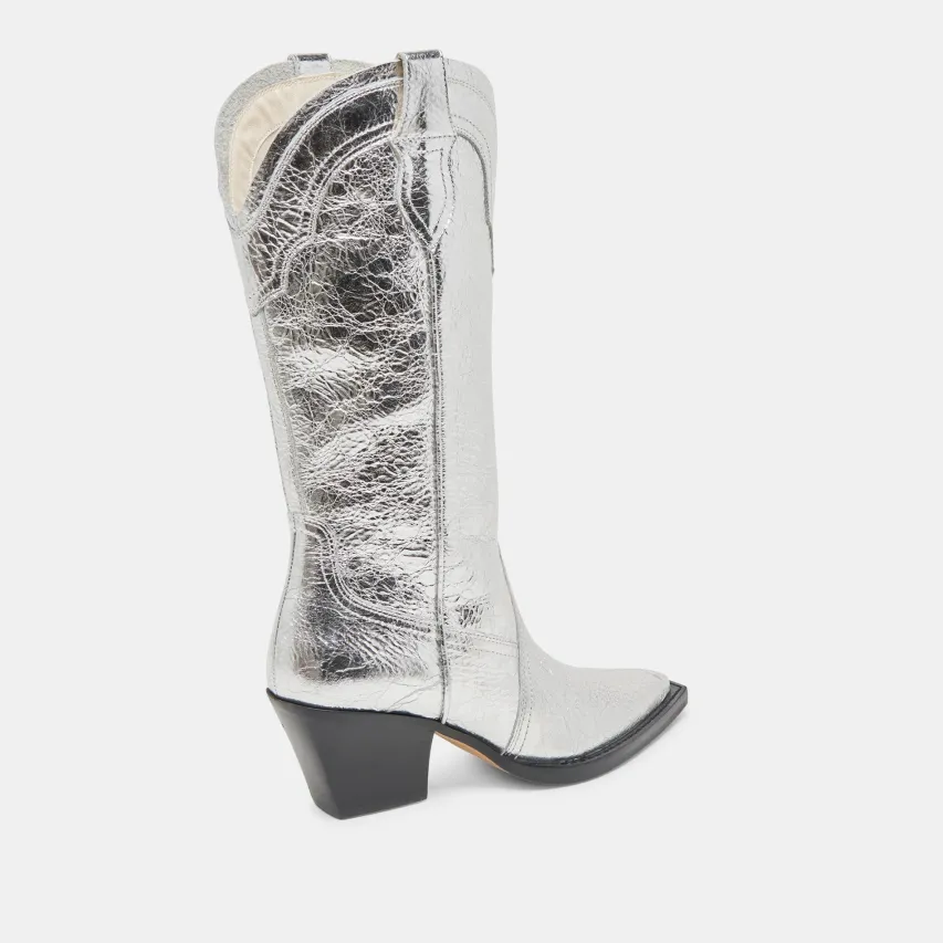 RASIMA BOOTS SILVER DISTRESSED LEATHER^Dolce Vita Discount