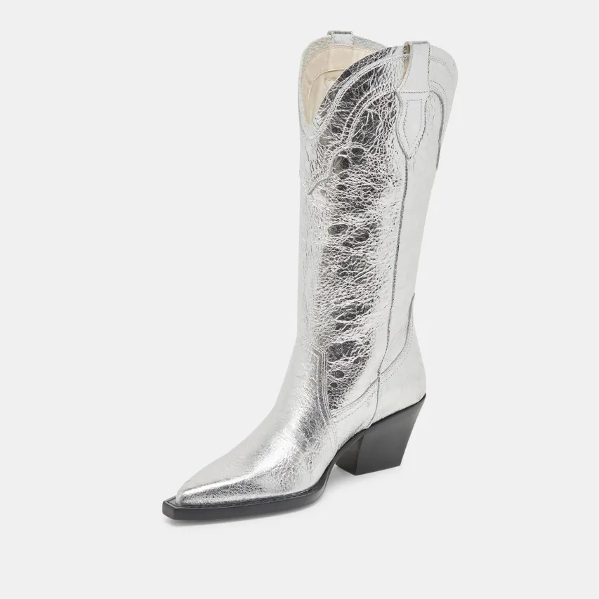 RASIMA BOOTS SILVER DISTRESSED LEATHER^Dolce Vita Discount