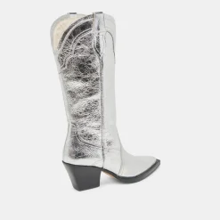 RASIMA WIDE CALF BOOTS SILVER DISTRESSED LEATHER^Dolce Vita New