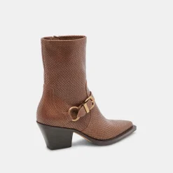 RAVE BOOTS SADDLE EMBOSSED LEATHER^Dolce Vita New