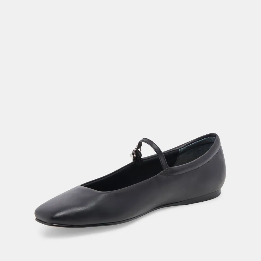 REYES BALLET FLATS BLACK LEATHER^Dolce Vita Online