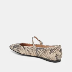 REYES BALLET FLATS BLACK WHITE SNAKE EMBOSSED^Dolce Vita Outlet