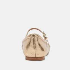 REYES BALLET FLATS GOLD DISTRESSED LEATHER^Dolce Vita Clearance