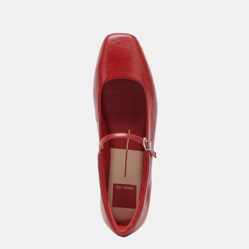REYES BALLET FLATS RED CRINKLE PATENT^Dolce Vita Online