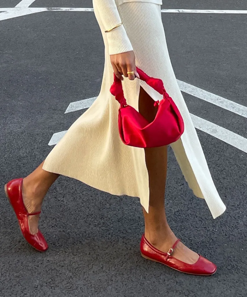 REYES BALLET FLATS RED CRINKLE PATENT^Dolce Vita Online