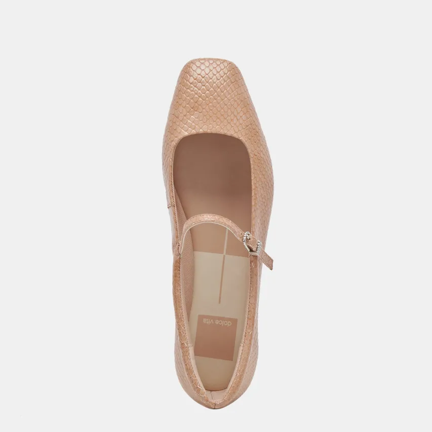 REYES BALLET FLATS TOFFEE SNAKE EMBOSSED^Dolce Vita Fashion