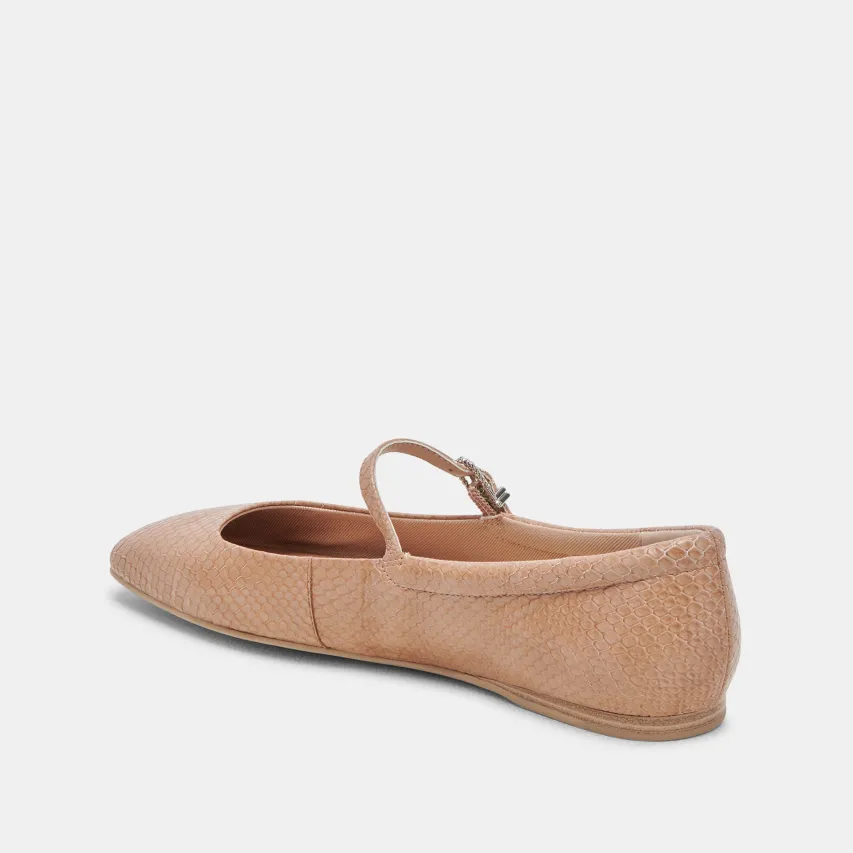 REYES BALLET FLATS TOFFEE SNAKE EMBOSSED^Dolce Vita Fashion