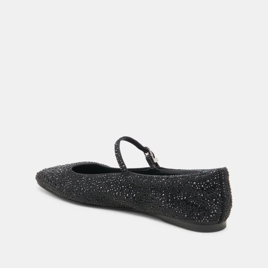 REYES CRYSTAL BALLET FLATS BLACK METALLIC CRYSTAL^Dolce Vita Discount