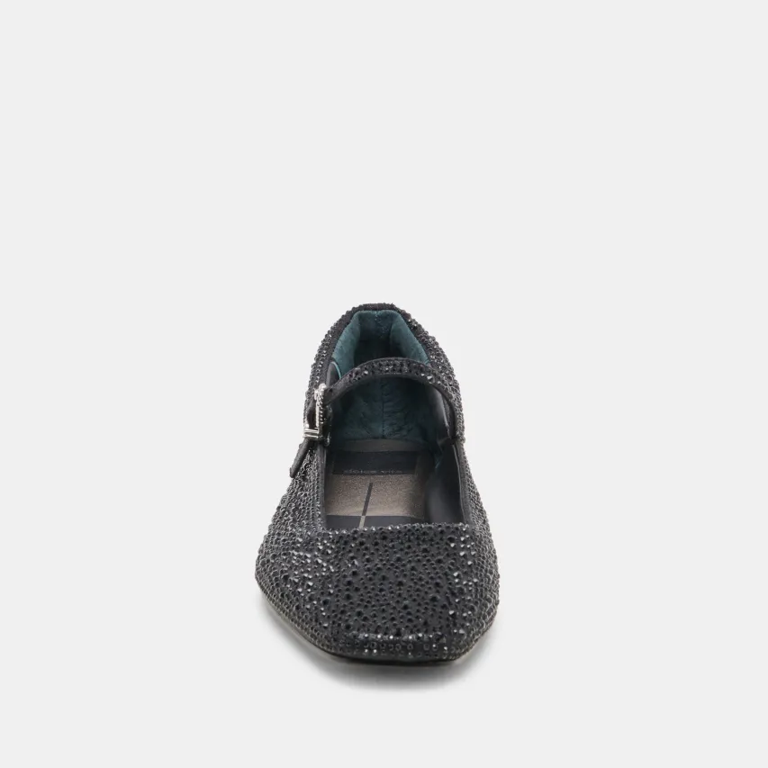REYES CRYSTAL BALLET FLATS BLACK METALLIC CRYSTAL^Dolce Vita Discount