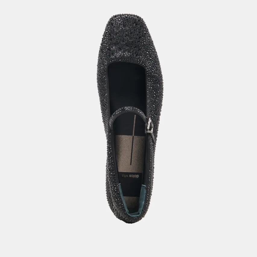 REYES CRYSTAL BALLET FLATS BLACK METALLIC CRYSTAL^Dolce Vita Discount