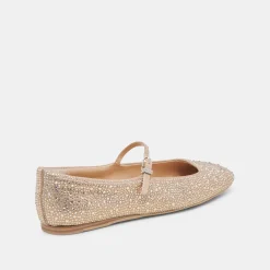 REYES CRYSTAL BALLET FLATS LIGHT GOLD CRYSTAL^Dolce Vita Online