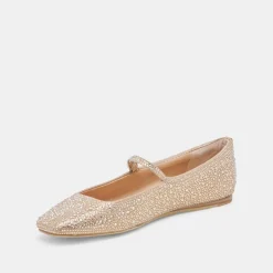 REYES CRYSTAL BALLET FLATS LIGHT GOLD CRYSTAL^Dolce Vita Online