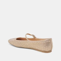 REYES CRYSTAL BALLET FLATS LIGHT GOLD CRYSTAL^Dolce Vita Online