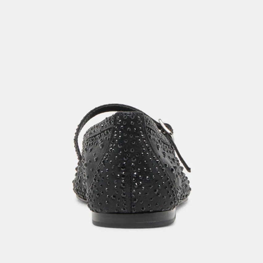 REYES CRYSTAL BALLET FLATS BLACK MESH^Dolce Vita Clearance