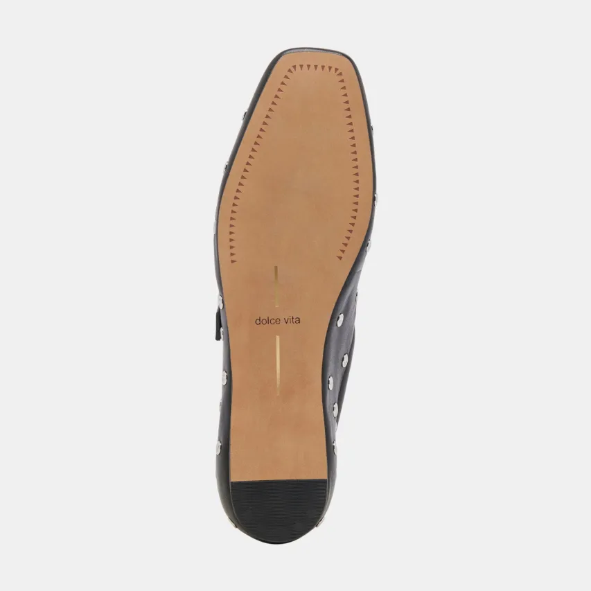 REYES STUD BALLET FLATS BLACK LEATHER^Dolce Vita Online