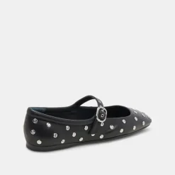 REYES STUD BALLET FLATS BLACK LEATHER^Dolce Vita Online