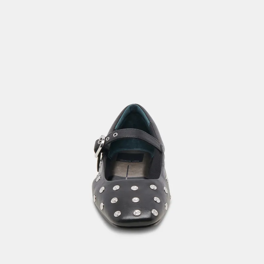 REYES STUD BALLET FLATS BLACK LEATHER^Dolce Vita Online