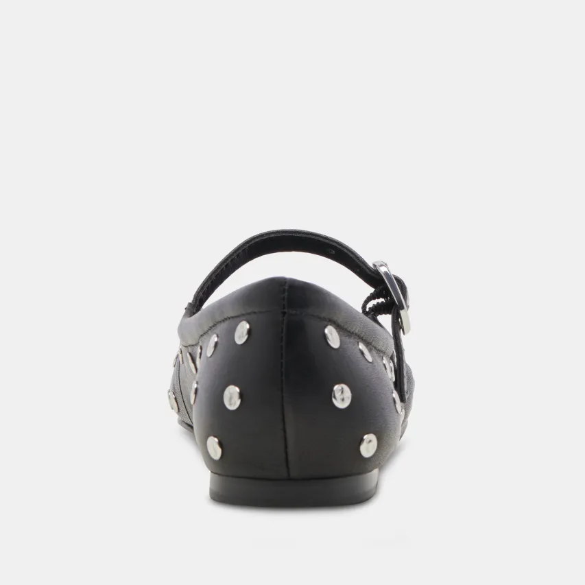 REYES STUD BALLET FLATS BLACK LEATHER^Dolce Vita Online