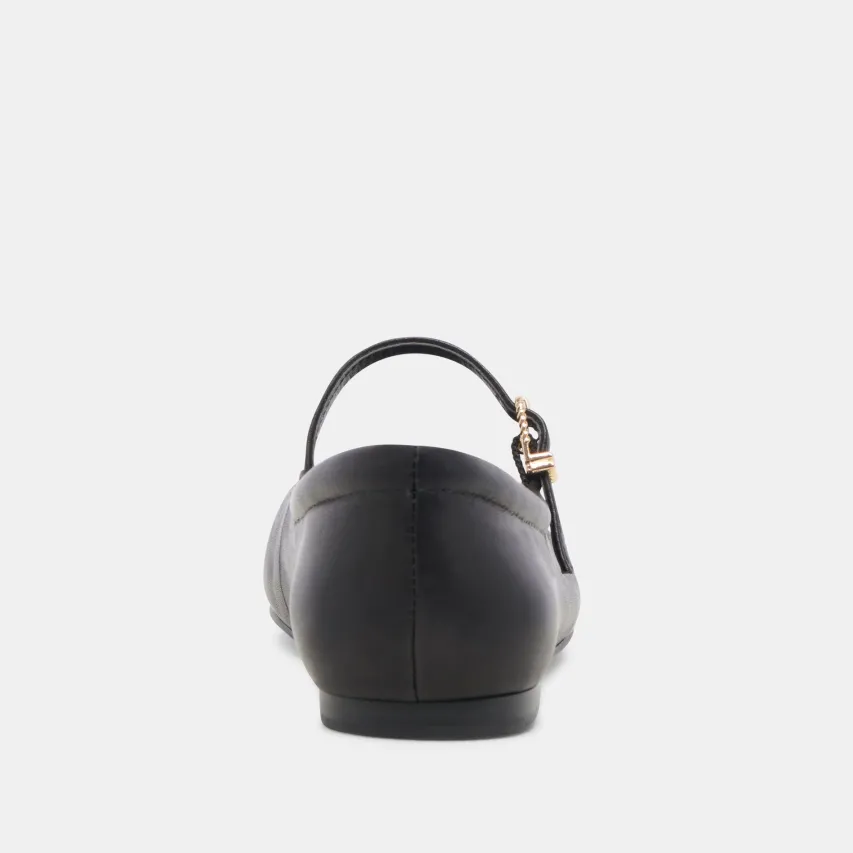 REYES TOE CAP BALLET FLATS BLACK LEATHER^Dolce Vita Clearance