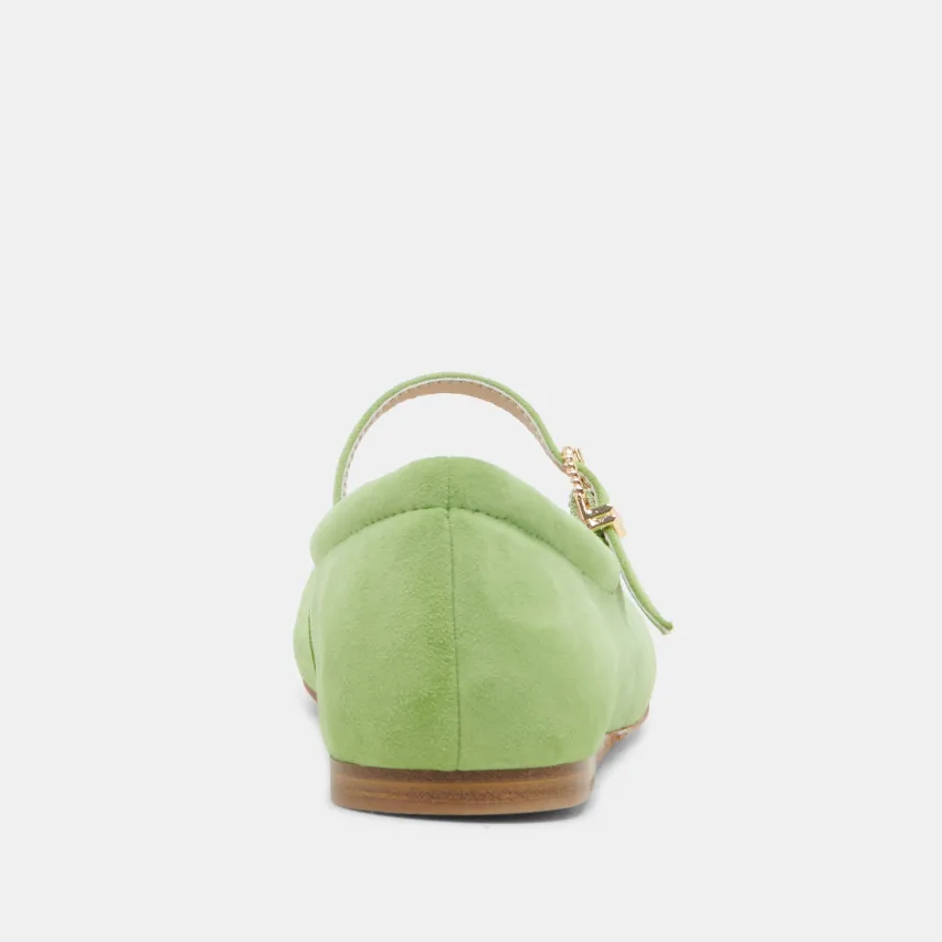 REYES TOE CAP BALLET FLATS LIME SUEDE^Dolce Vita Fashion